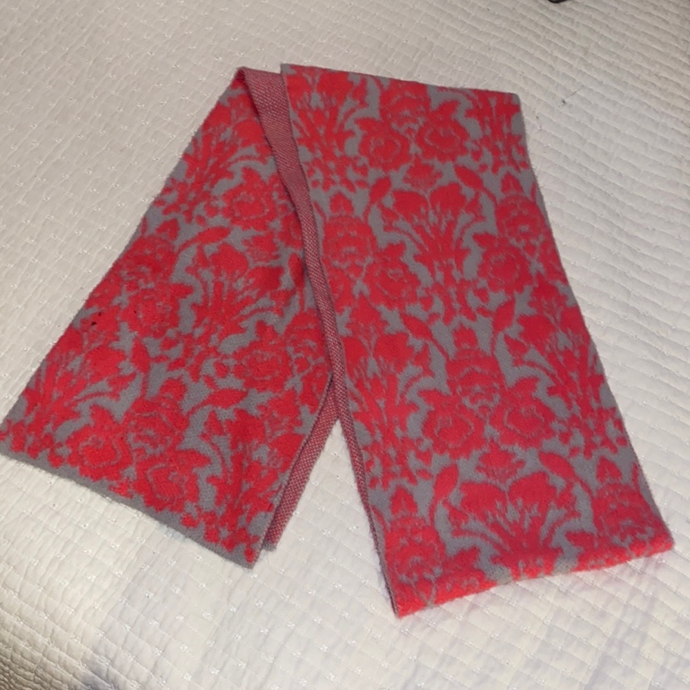 LOFT oversized pink and grey scarf